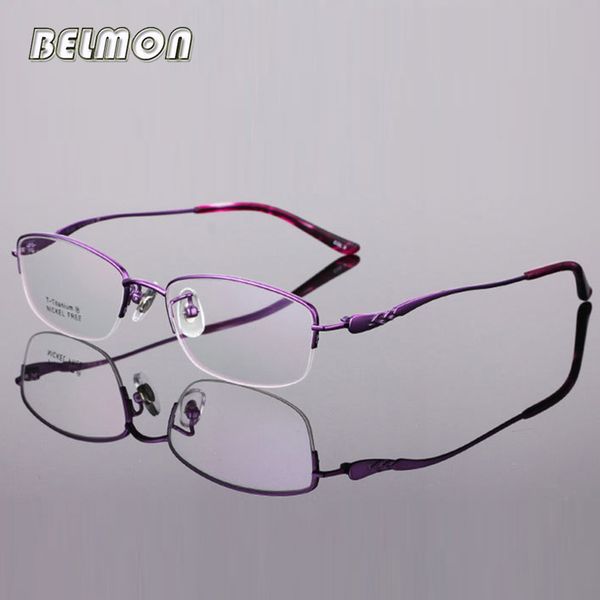 

spectacle frame women eyeglasses pure titanium computer prescription optical for female clear lens glasses frame eyewear rs417, Black