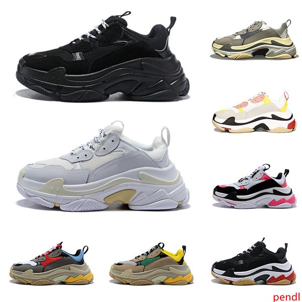

2020 triple s designer shoes for men women vintage sneakers black white bred pink 20fw luxury mens trainers big sole sports sneakers