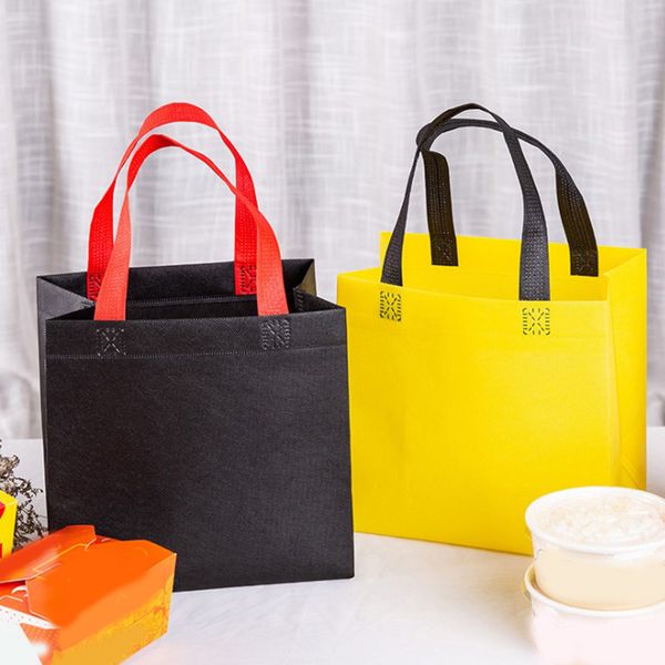 

portable reusable non-woven fabric shopping bags foldable grocery bag grab eco friendly bags lunch tote pouch bolsa reutilizable