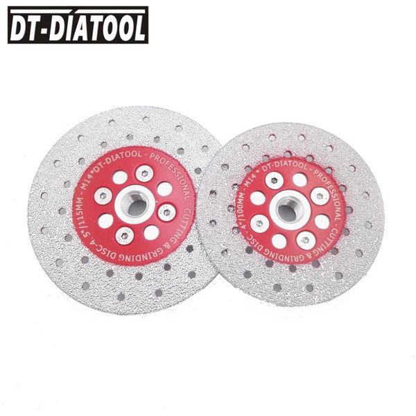 

2pcs quality double sided vacuum brazed diamond cutting disc grinding wheel m14 thread saw blades for marble granite