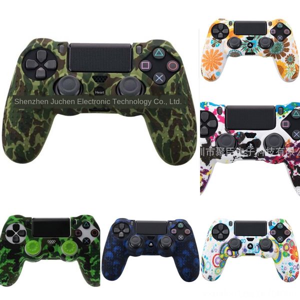 

5mhcx black blue red ps4 silicone rubber gel skin for case cover non-slip soft controller