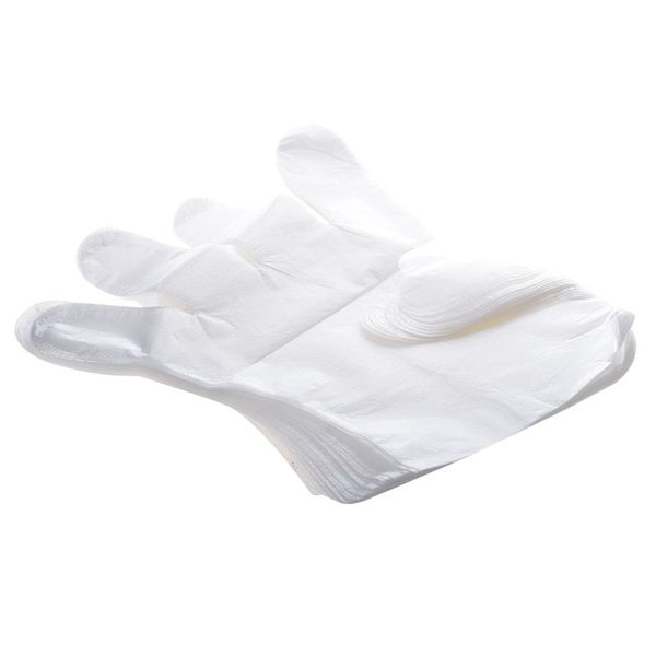 

100 pcs food service hand protective plastic disposable gloves clear