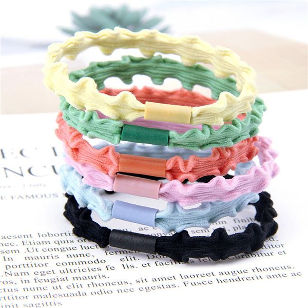 

twist wire hairbands for women girls ponytail holder simple cute hair scrunchy ring band 5pcs/lot elastic hair rope 2020 d61607, Slivery;white