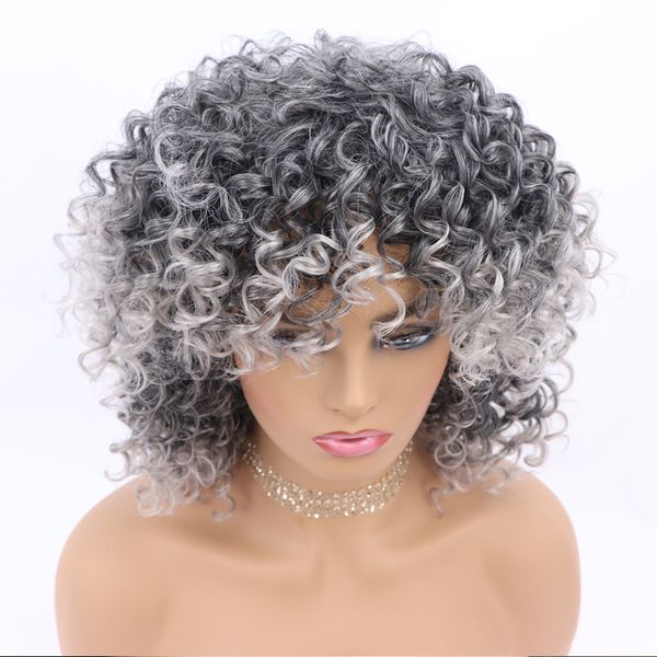 Colorful Women S Short Hair Curly Wig Chemical Fiber Wig Colorful