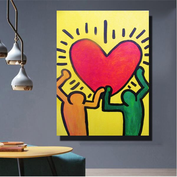 

keith haring pop art large picture cartoon oil painting on canvas for living room bedroon art abstract wall painting home decor 191005