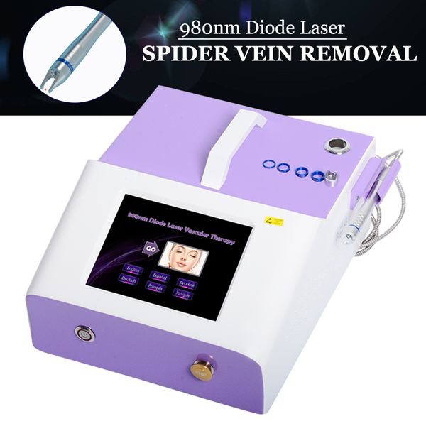 

beauty clinic 980nm vascular laser machine for spider veins removal red blood facial redness vascular varicose veins laser treatment device, Black