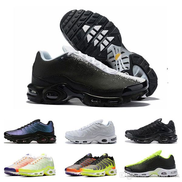 

2020 new arrivel tn plus running shoes for men white black orange volt color flip hyper crimson sports sneakers trainers size 40-45, White;red