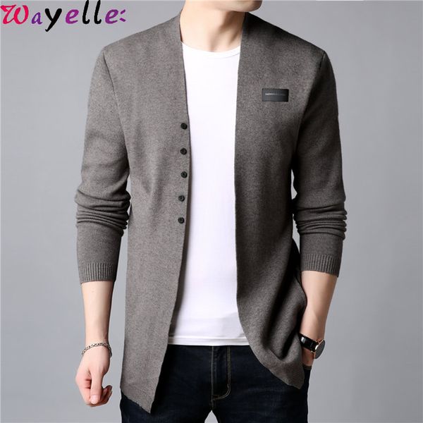 

sweater cardigan men casual knitted cotton wool sweater men clothes 2019 autumn winter new business mens woolen jackets coats, White;black
