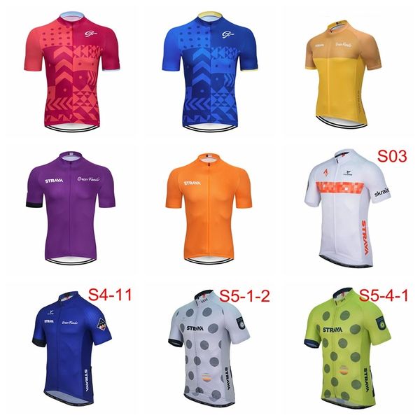 

strava 2020 new cycling jersey summer racing cycling clothing short sleeve mtb bike jersey shirt k20042202, Black;red