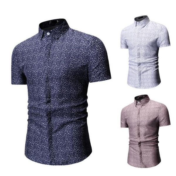 

мужская лето печати отложной воротник slim fit с коротким рукавом рубашки верхней блуза воротник рубашки гавайские рубашки камиза masculina, White;black