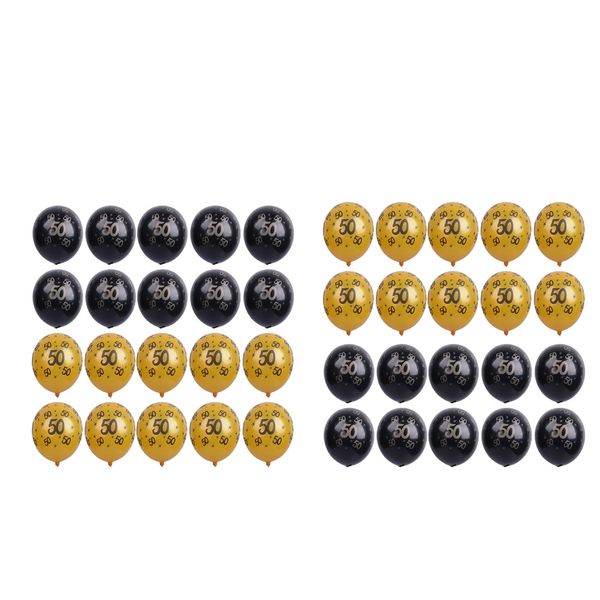 

40/set gold black latex balloon for birthday anniversary party number age 50