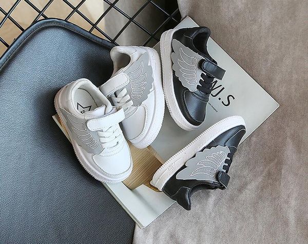 

2020 autumn new board shoes wild children' sports shoes boys and girls velcro casual shoes, Black;grey