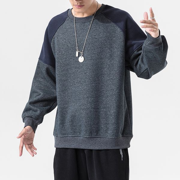 

2020 spring autumn patchwork hoodies mens casual male streetwear long sleeve hoodies men pullover sweatshirts plus size 5xl, Black