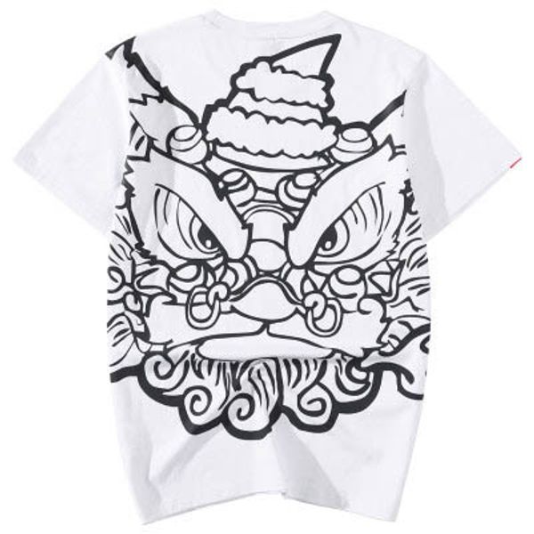 

mens fashion designer t-shirts boys personalized lion head print short sleeve t-shirt youth casual 2020 new style china style, White;black