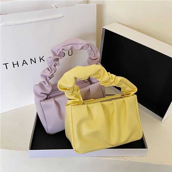 

shoulder bag for women fashion pleated messenger bags pu leather hobos dumplings bags crossbody clutch