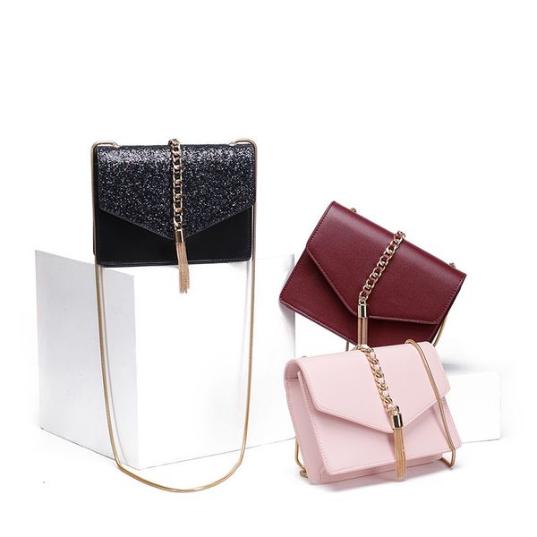 

bag woman 2019 small c k woman package tassels chain package single shoulder span small square package