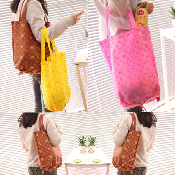 

New Waterproof Recycle Storage Grocery Foldable Handy Shopping Bag Reusable Tote Pouch Cute Fancy Storage Bags
