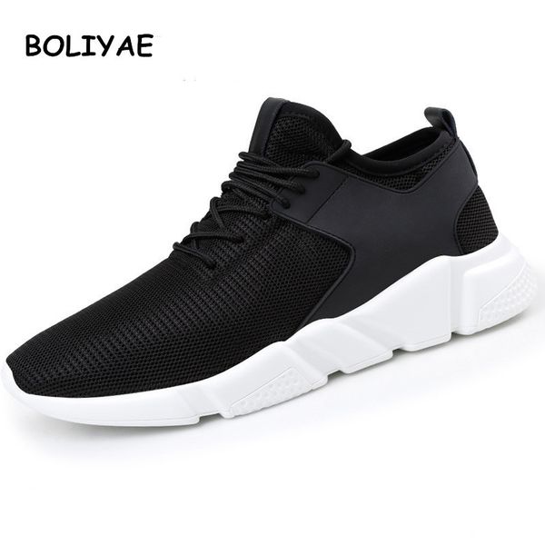 

2019 casual shoes sports running shoes men's flat outdoor sports mesh breathable walking training, Black