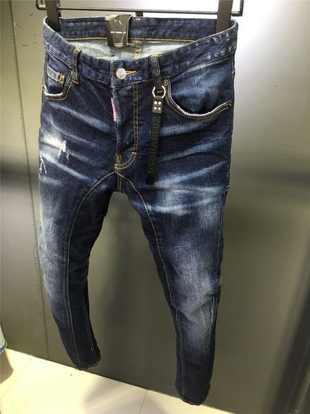

20ss new style fashion solid classic style elasticity jeans slim motorcycle biker denim mens designer jeans european american standard size, Blue