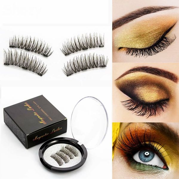 

magnetic eyelashes magnets handmade 3d 6d magnet lashes natural false eyelashes comfortable makeup with gift box-24p-3