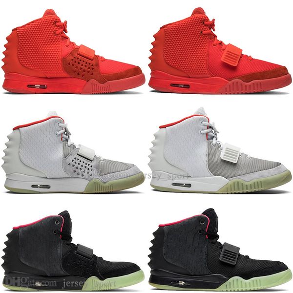

with box 2019 new kanye west 2 ii nrg sp red october mens basketball shoes black grey glow in the dark octobers men sports designer sneakers, White;red