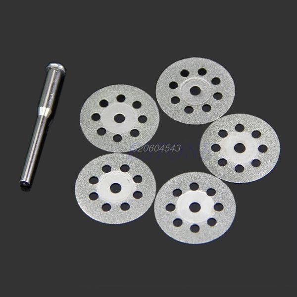 

5pcs 22mm mini sharp rotary diamond cutting discs disks dremel tools with a rod r06 drop ship