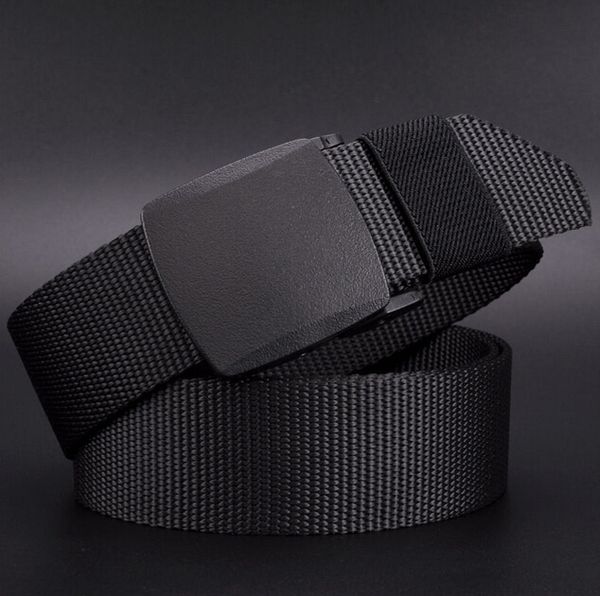 

canvas outdoor tactical durable pure color web belt nylon sport men comfortable waistband wearing any time, Black;gray