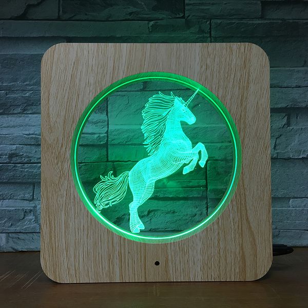 

unicorn horse 3d led plastic night light diy customized lamp table lamp kids colors gift home decor dropshipping 1958
