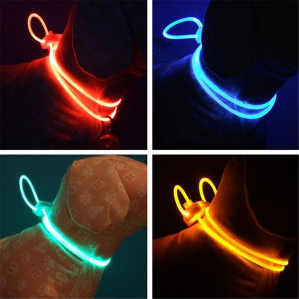 

pet dog led light collar night flashing dog collar portable dog safety adjustable traction rope necklace