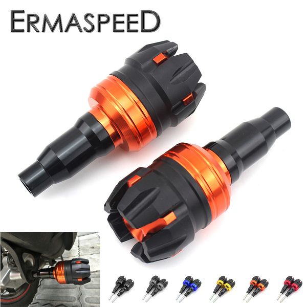 

pair cnc aluminum motorcycle frame sliders motocross crash pads 10mm universal for aprilia