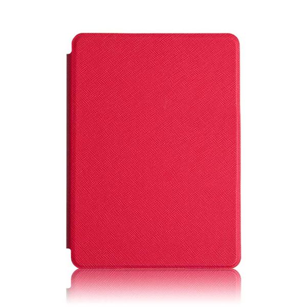 

smooth leather smart case cover 6inch for kindle 2019 new version e-reader red