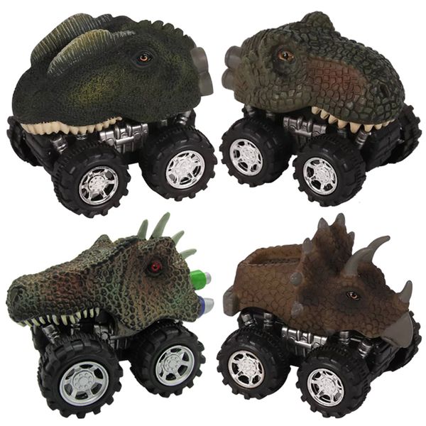 

dinosaur cars-pull back dinosaur vehicle set big tire wheel vehicles car toy-mini pull back animal car toy for boys girls