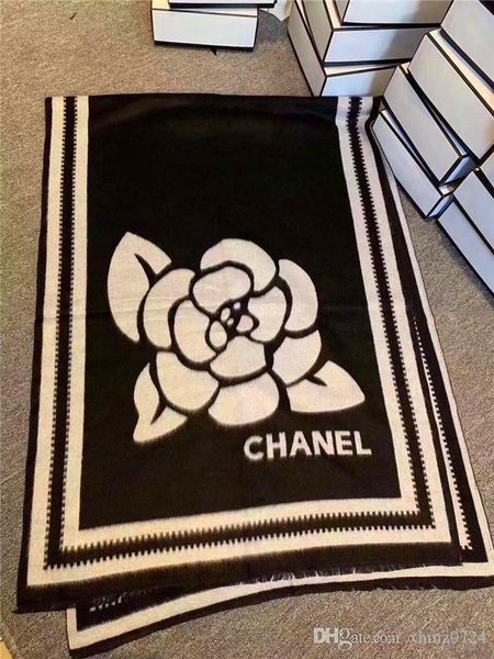 

2019 high-grade luxury autumn and winter letter pattern scarf for men and women 100% wool scarf for women autumn and winter scarf size, Blue;gray