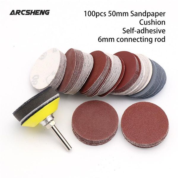 

100pcs 80-3000 # 10 pieces each 50mmsandpaper disc flocking sandpaper +cushion+adhesive +connecting rod