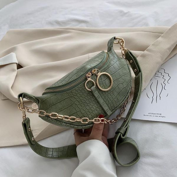 

fashion solid color women chest bags soft leather messenger bag shoulder bag female women handbag zipper phone money waist packs