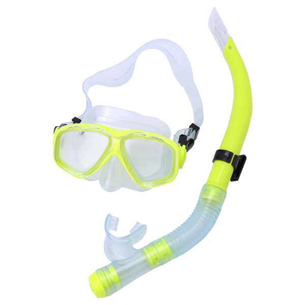 

children half dry soft pvc snorkel double lens diving mask kid breathing tube snorkeling swimming diving with adjustable buckle