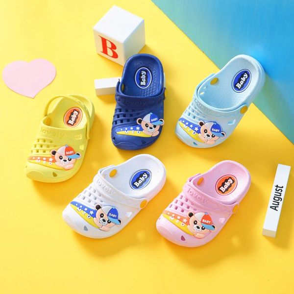 

новые детские симпатичного мальчика сандалии пляжа младенца, детские баотоу не проскользнуть мягкое дно девушки игровая отверстие обувь лето, Black;grey