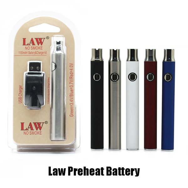 

Закон Батарея Vape Pen В. Разогреть батареи Kit 1100mAh 510 Thread O Pen Bud касания Функция Vape батареи