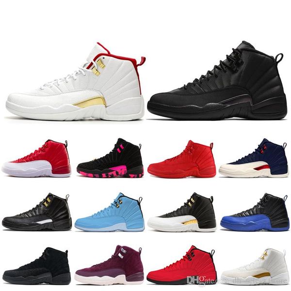 

12 12s basketball shoes the master bulls college navy dark grey_1 flu game french blue game royal gym red for mens sports sneakers