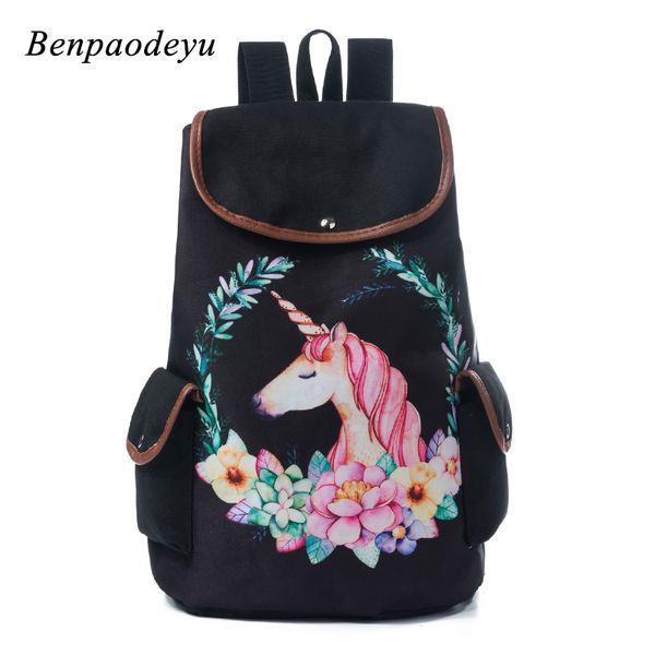 

unicorn students backpack cute cartoon children school bags casual canvas travel rucksack soft breathable backpacks kids bookbag