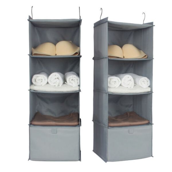 

hanging wardrobe organizer storage bag closet shelf cloth hanger rack container