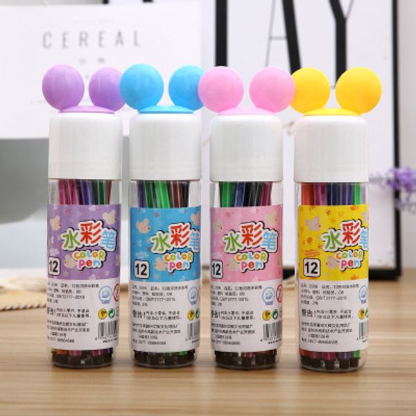 

watercolor pen 12 colors box-packed children drawing pen washable non-toxic drawing painting suppliers for boys girs