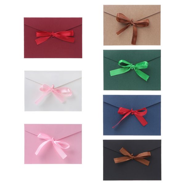 

10pcs retro vintage blank bow paper envelopes for letter greeting cards wedding party invitations postcard