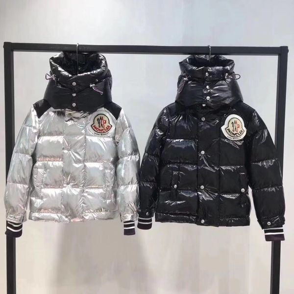 

2019 new children 039 bright down jacket loo e hooded thick men and women purple ilver baby coat x l, Blue;gray