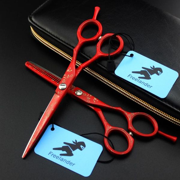 

6.0 inch ander red pattern paint scissors special scissors barber shop special