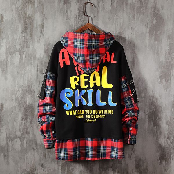 

hip hop pullover jackets men 2020autumn hoodie male special desgin casual windbreaker sweatshirt streetwear, Black