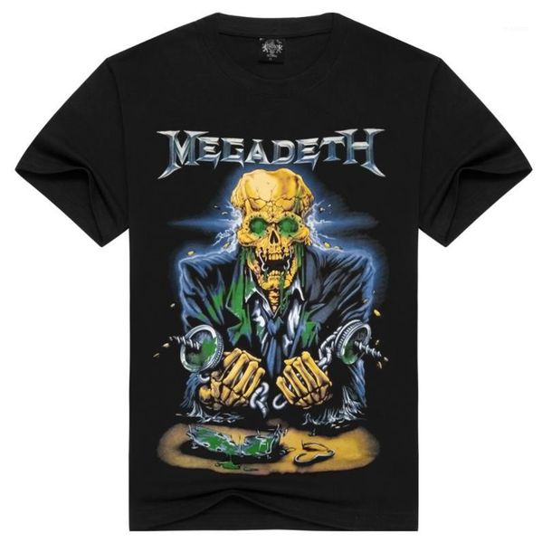 

мужская одежда 3d печатные топы с короткими рукавами мужские тройники megadeth футболка лето, White;black