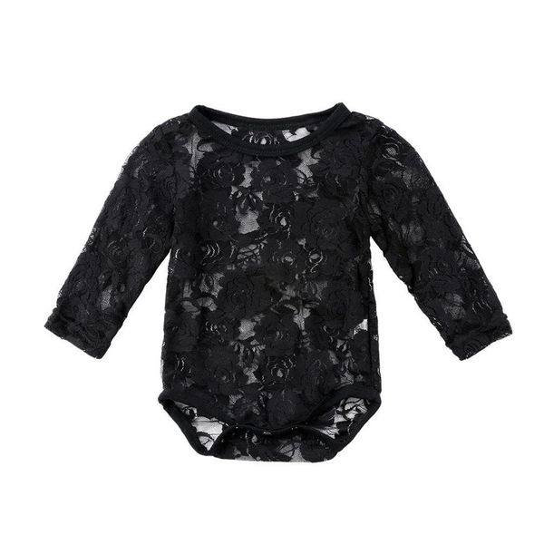 

Newborn Toddler Infant Baby Girls Lace Sunsuit Jumpsuit Solid Long Sleeve Playsuit Long Sleeve Clothes 0-18M