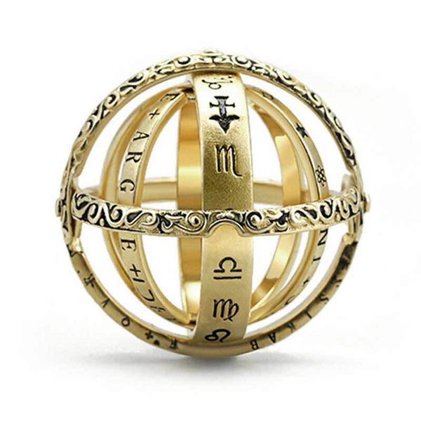 

astronomical globe rings vintage science jewelry rings precious ornaments delicate men's and women's jewelry, Golden;silver