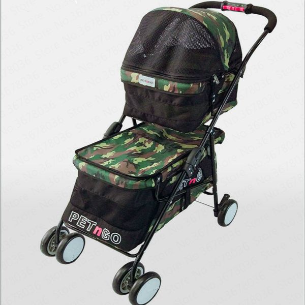 

lightweight folding double pet stroller dog cart cat four wheel outdoor travel supplies carrito mascota poussette pour chien